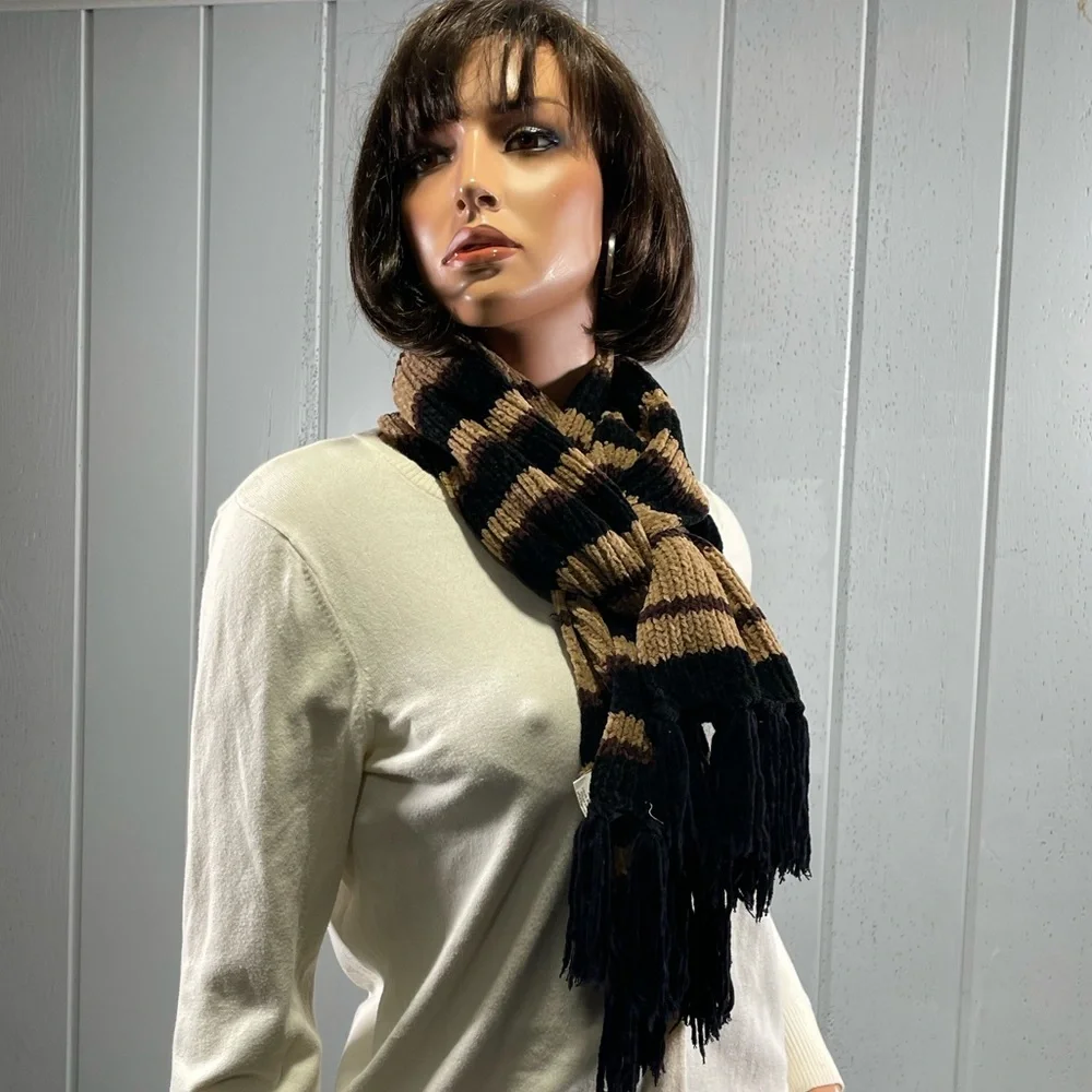 *Outbreak Women's Winter Fringe Hem Striped Scarf